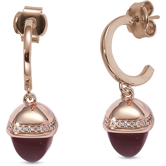 S.Oliver Orecchini A Cerchio In Acciaio Inox Con Zirconi Sintetici - Oro, 1,4 Cm - In Confezione Regalo
